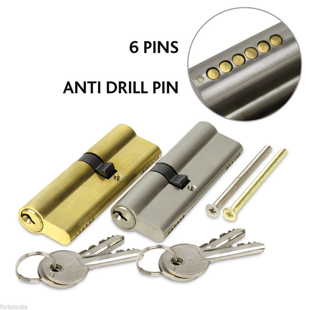 Euro Cylinder ANTI DRILL Door Lock Double Barrel by UK Garage Door Parts